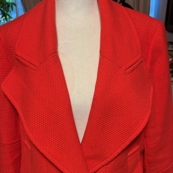 ETCETEA SINGLE BUTTON BLAZER RED SIZE 10 - Picture 3 of 10